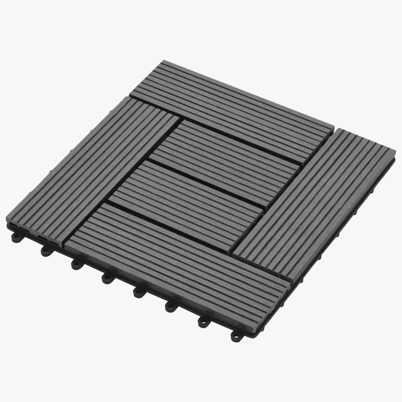 Grey 11-Pack Composite Deck Tiles 30x30cm