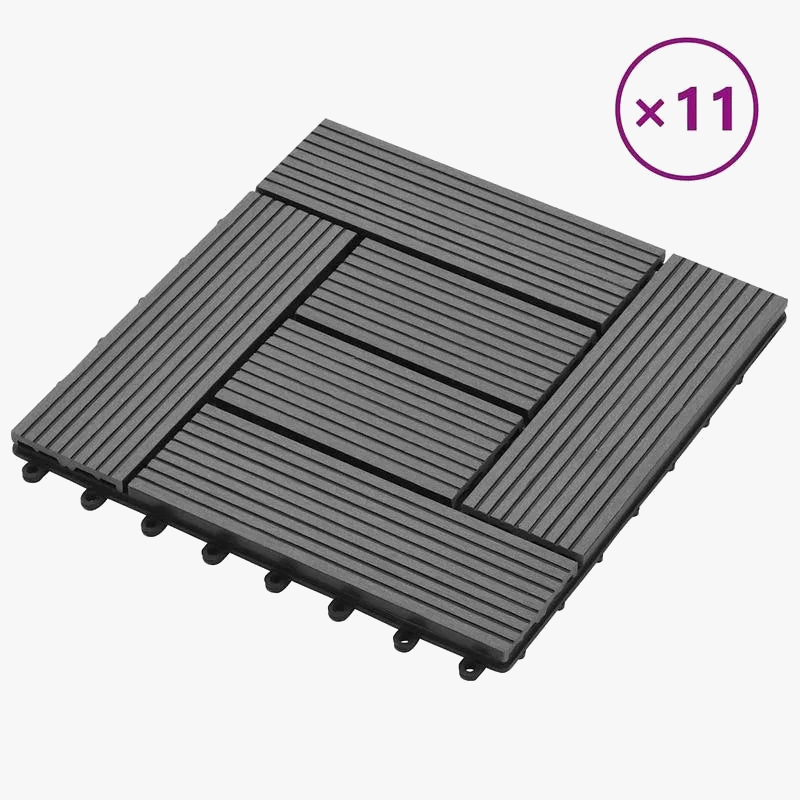 Grey 11-Pack Composite Deck Tiles 30x30cm - view 4