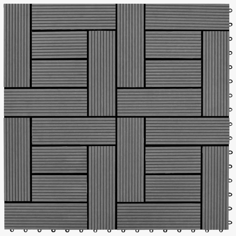 Grey 11-Pack Composite Deck Tiles 30x30cm - view 2