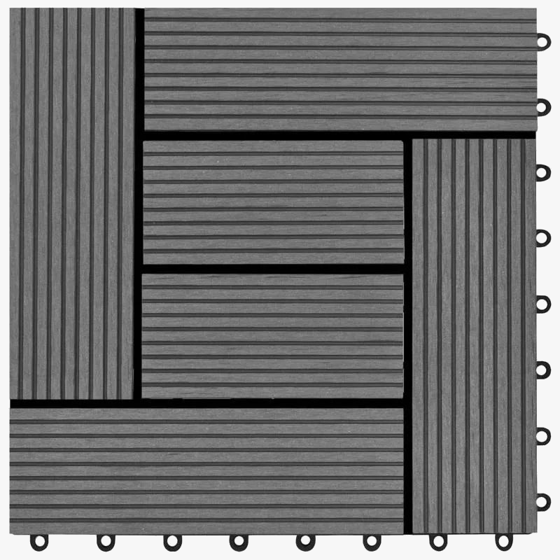 Grey 11-Pack Composite Deck Tiles 30x30cm - view 6