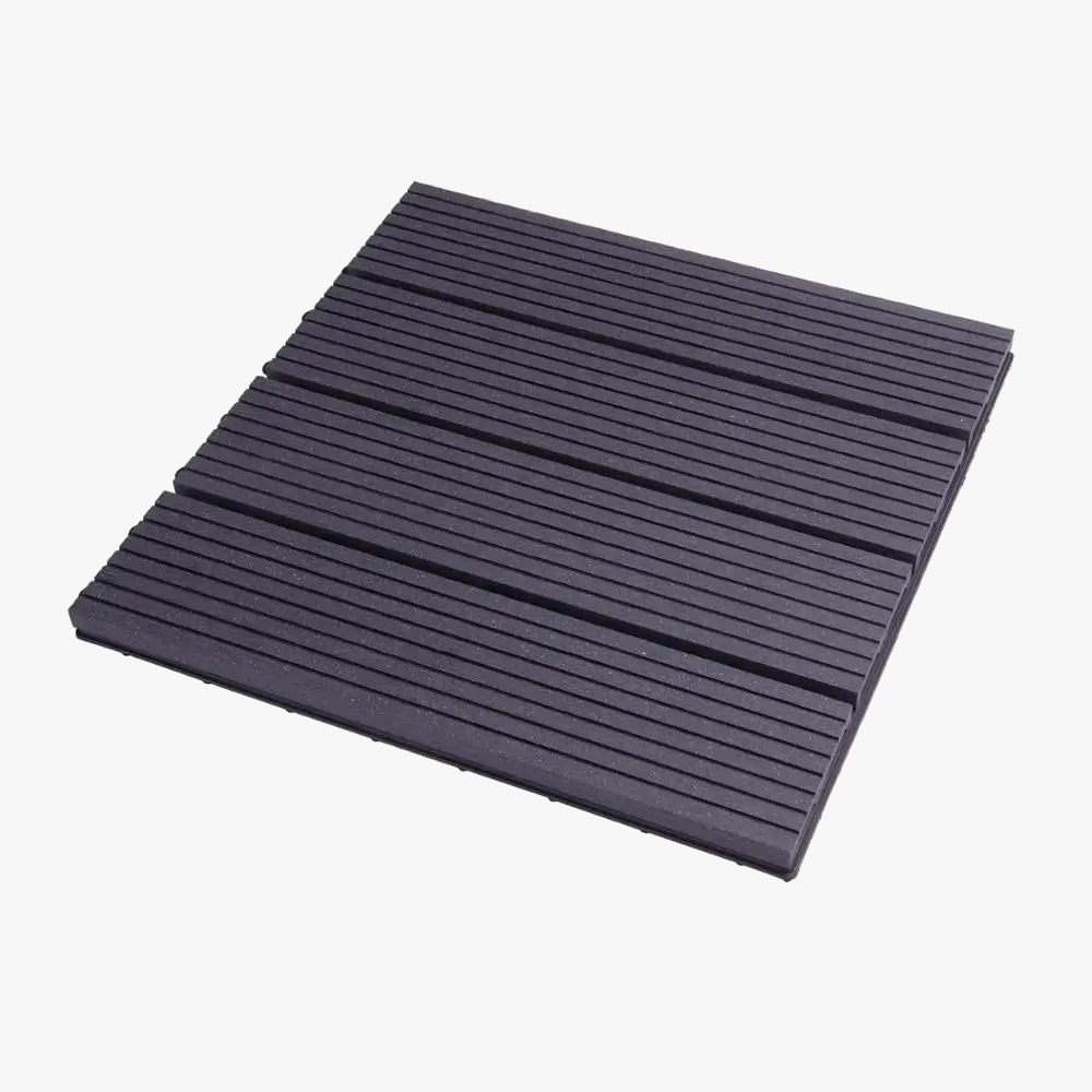 Anthracite WPC Interlocking Deck Tiles 30x30cm