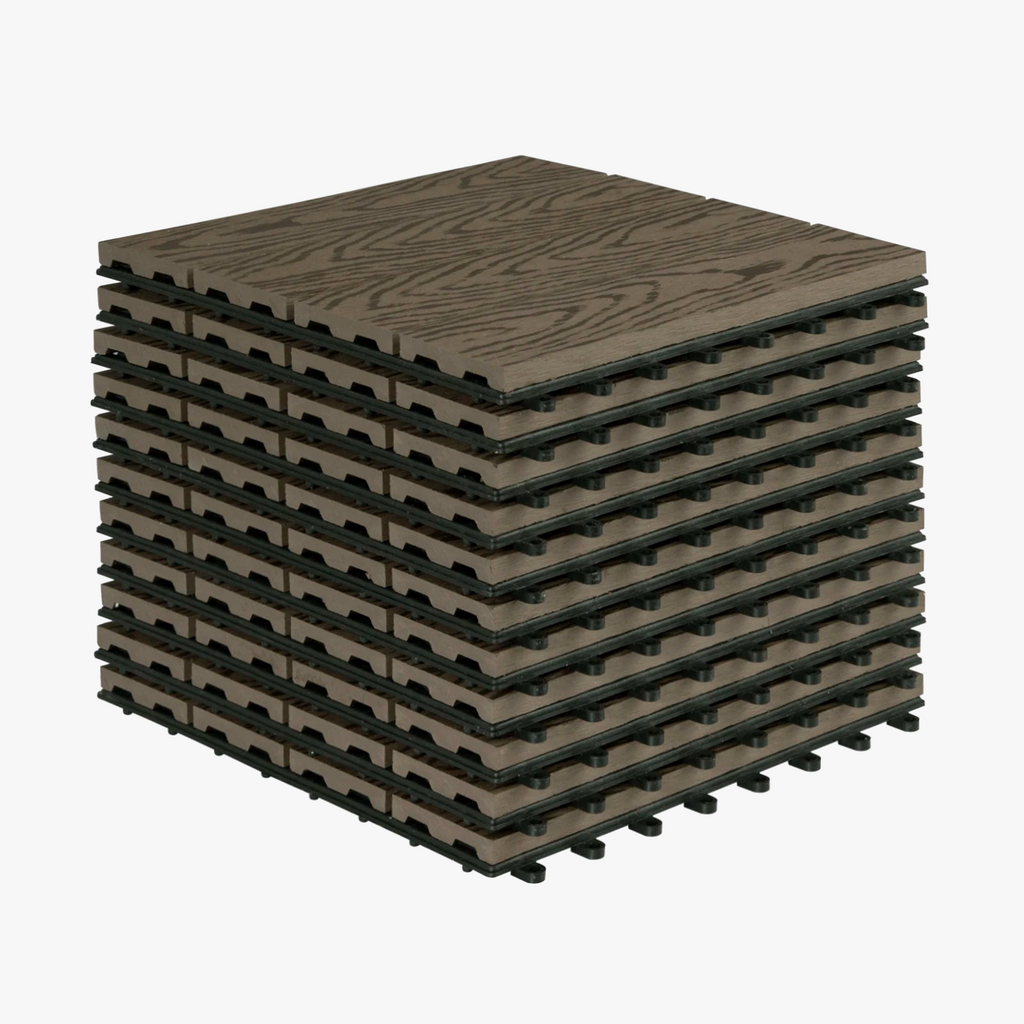 Brown WPC Interlocking Deck Tiles 30x30cm - view 4