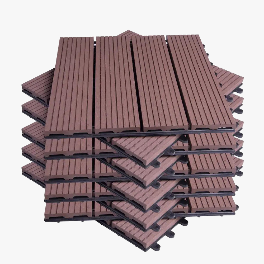 Anthracite WPC Interlocking Deck Tiles 30x30cm - view 4