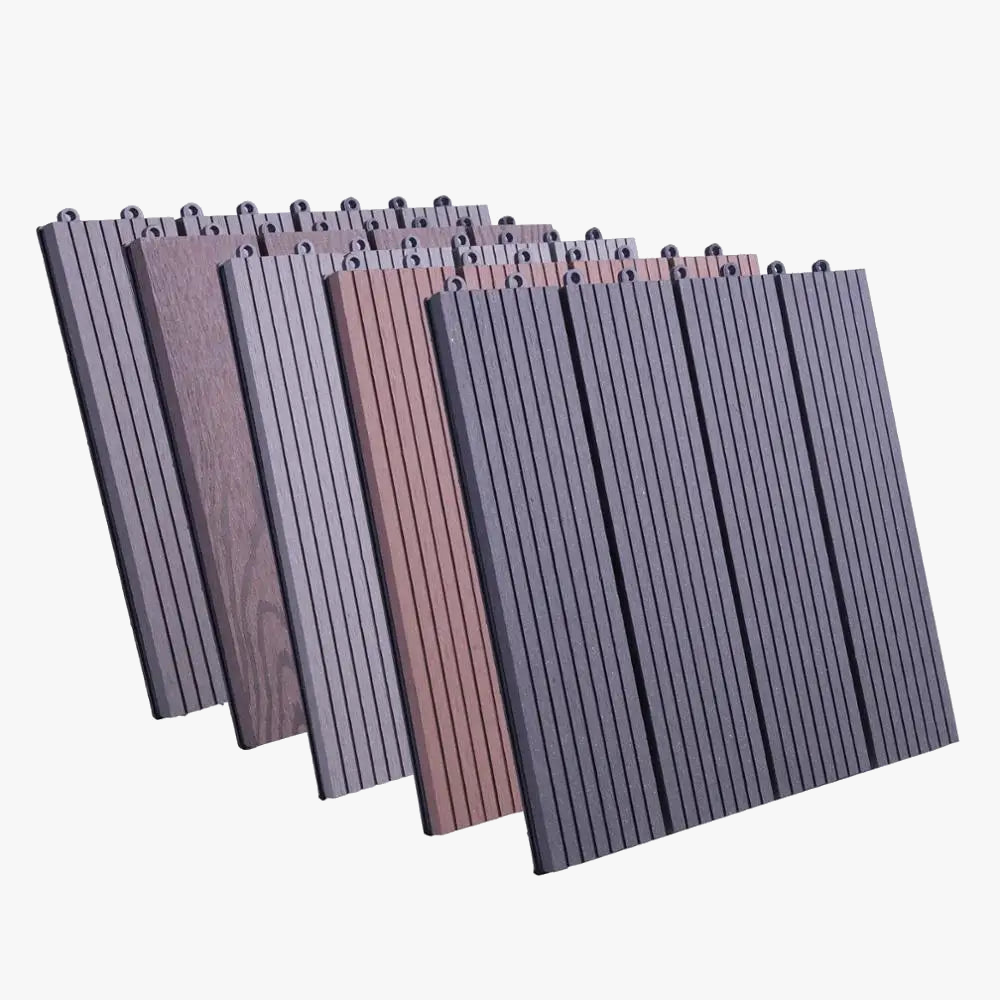 Anthracite WPC Interlocking Deck Tiles 30x30cm - view 5