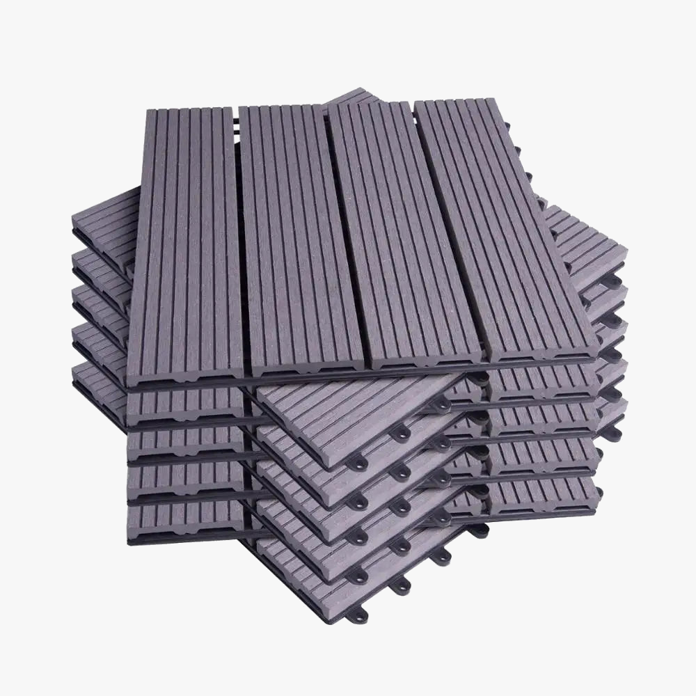 Anthracite WPC Interlocking Deck Tiles 30x30cm - view 6