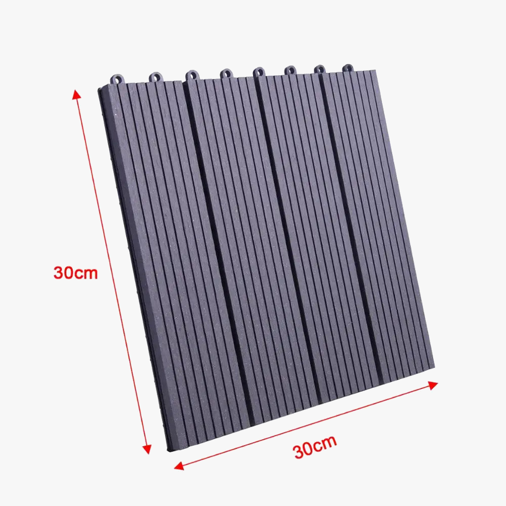 Anthracite WPC Interlocking Deck Tiles 30x30cm - view 7