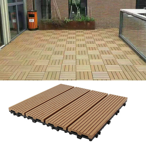 11-Pack Composite Interlocking Deck Tiles