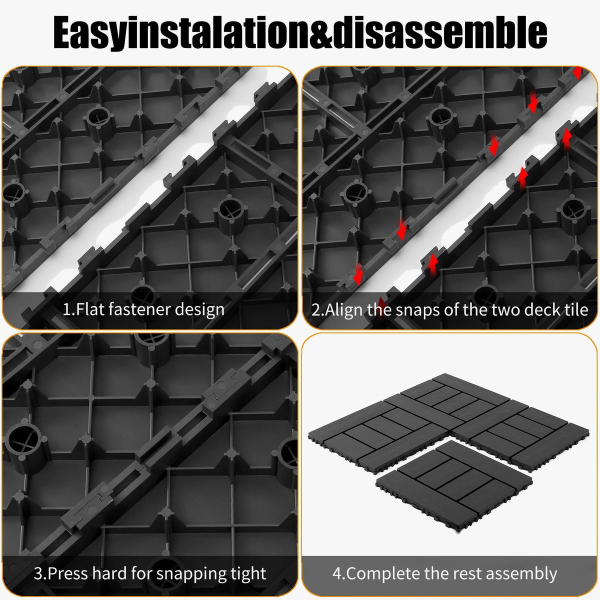 30 cm Outdoor Interlocking Deck Tiles - view 4
