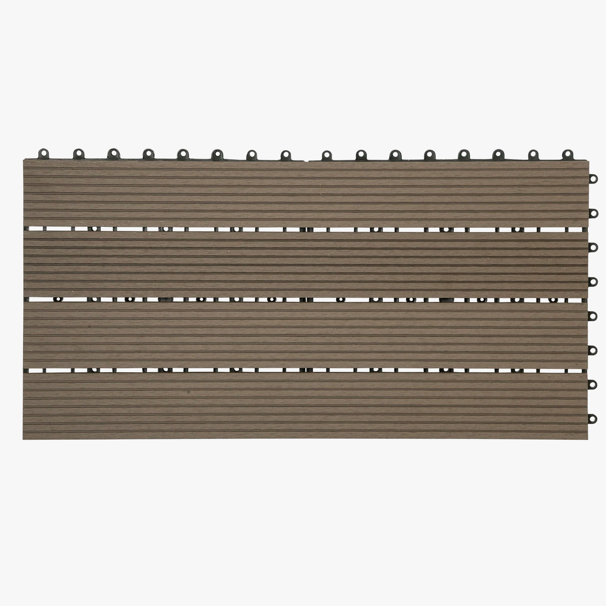 30x60 cm Composite Interlocking Deck Tiles in Warm Brown