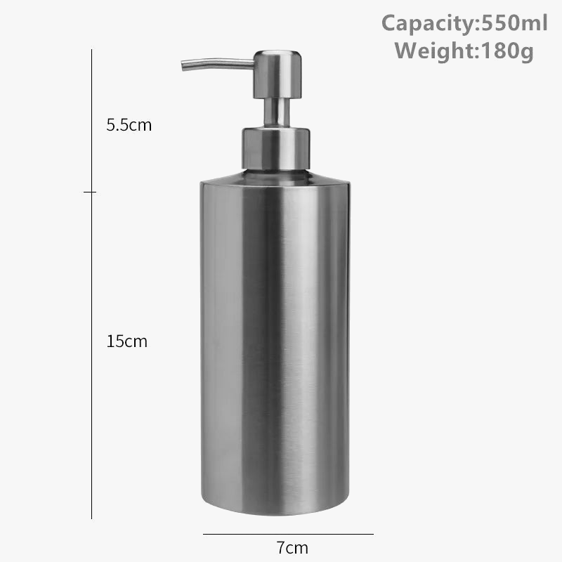Stainless steel liquid soap dispenser for kitchen and bathroom - view 5
