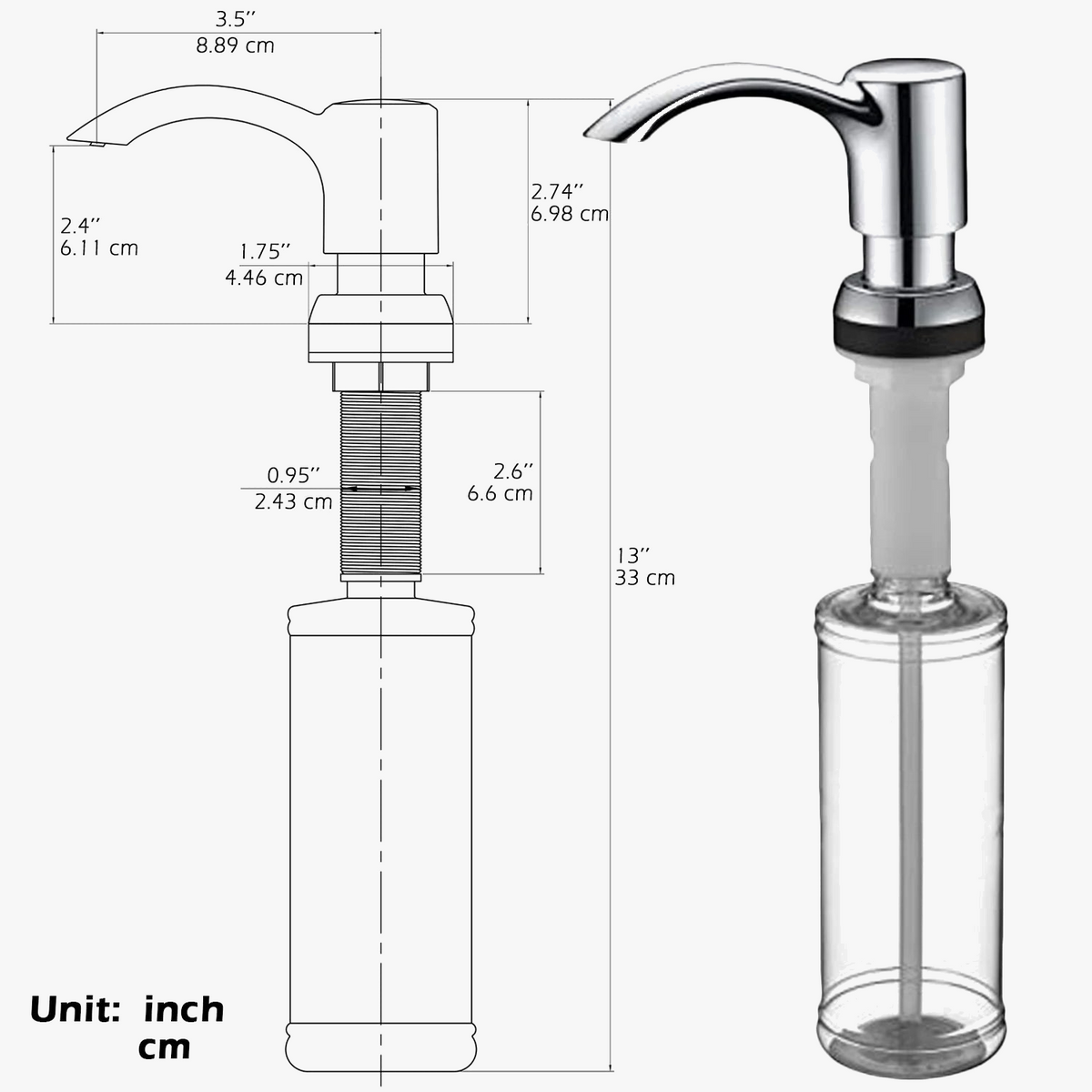 Liquid soap dispenser for kitchen 500 ml practical accessories - view 5