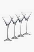 Set of 4 elegant glass martini glasses 130ml