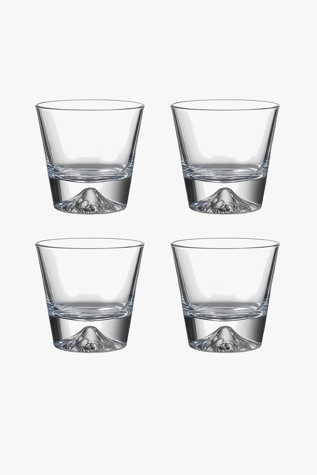 Set of 4 Mount Fuji Snow-Effect Glasses, 310ml