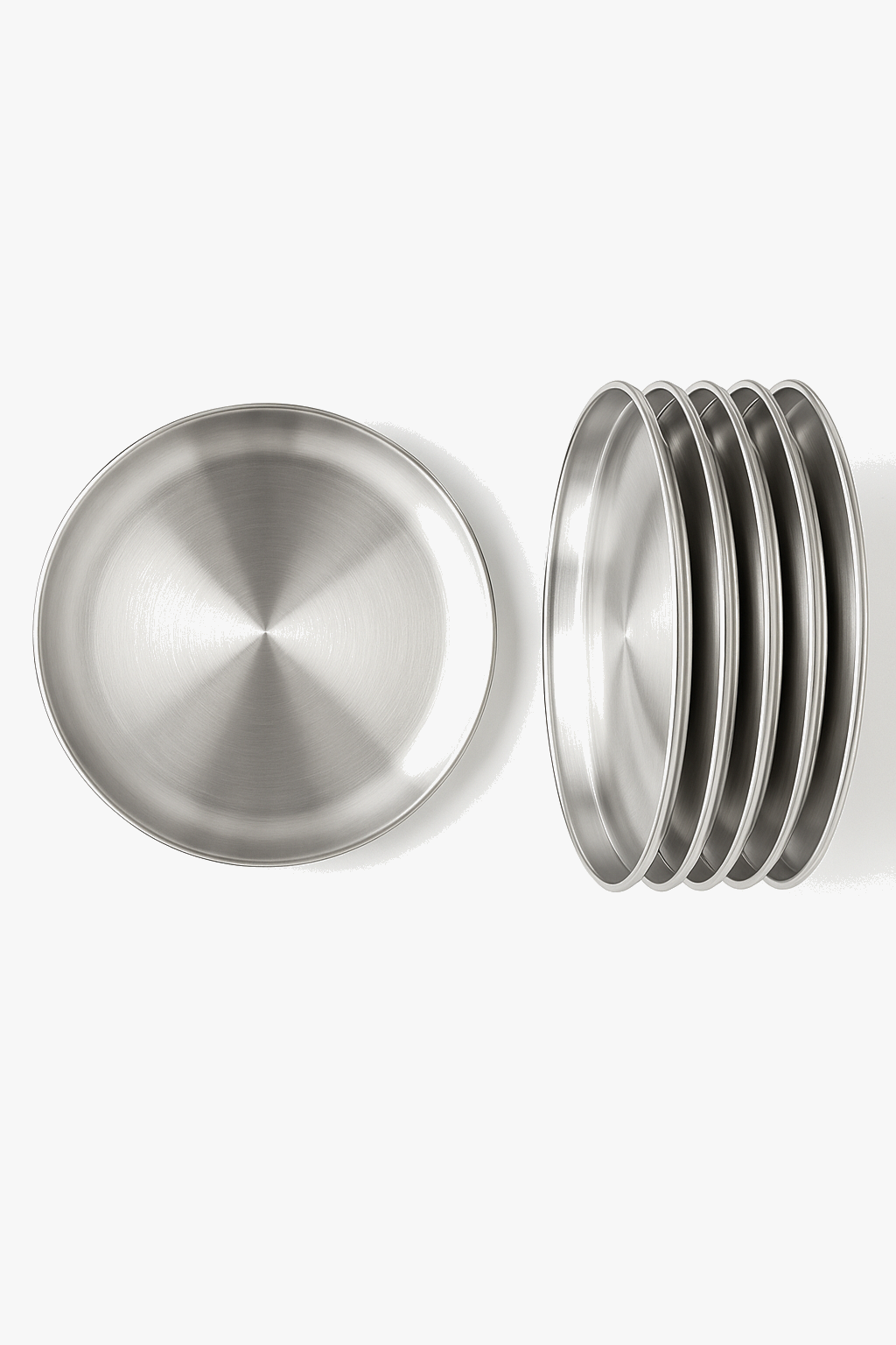 Set of 6 Multi-Purpose Stainless Steel Plates, 26cm