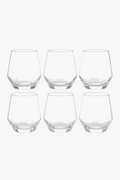 Set 6 luxury whisky glasses textured relief