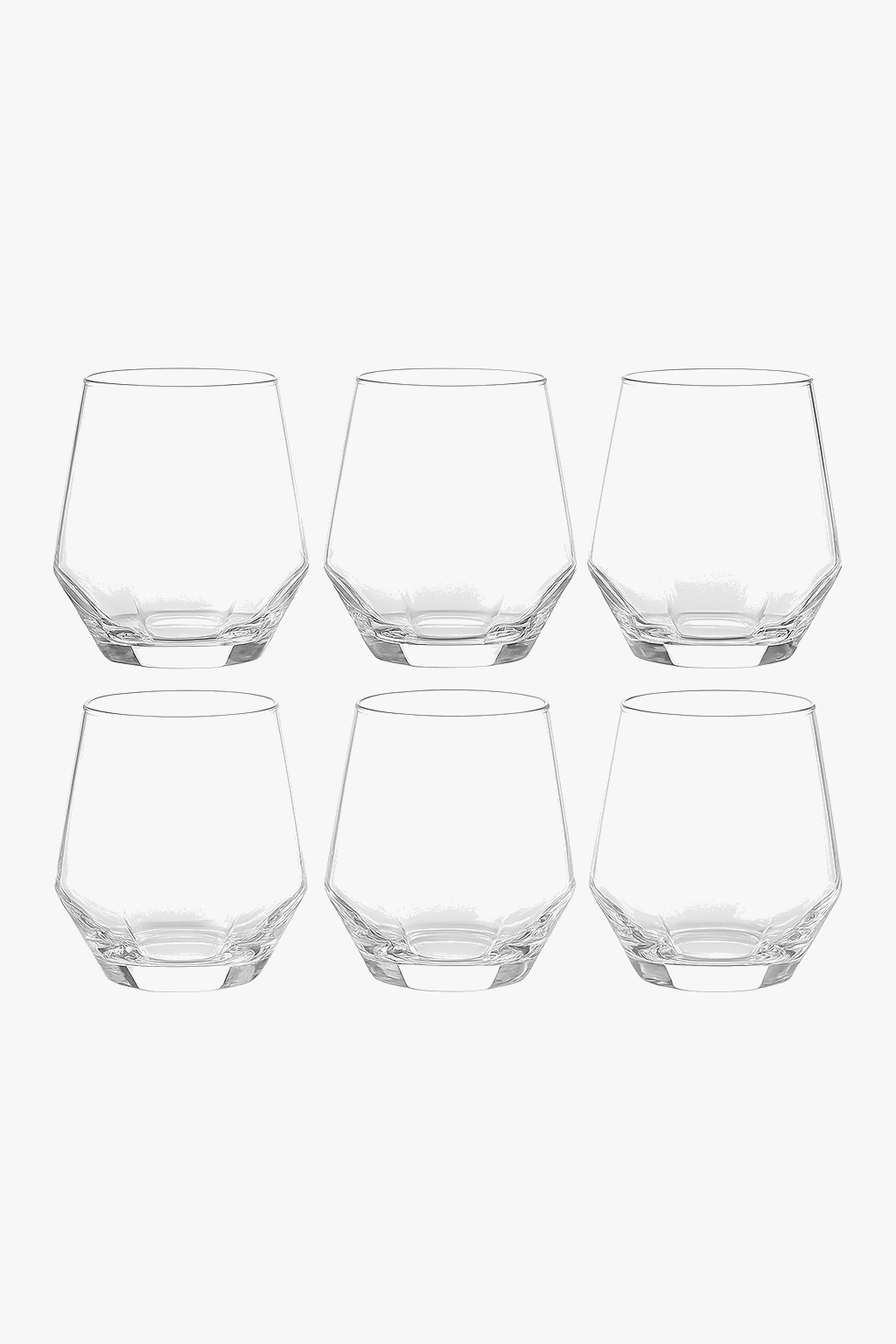 Set 6 luxury whisky glasses textured relief