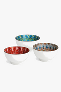 Set of ceramic bowls bohemian floral pattern 115mm