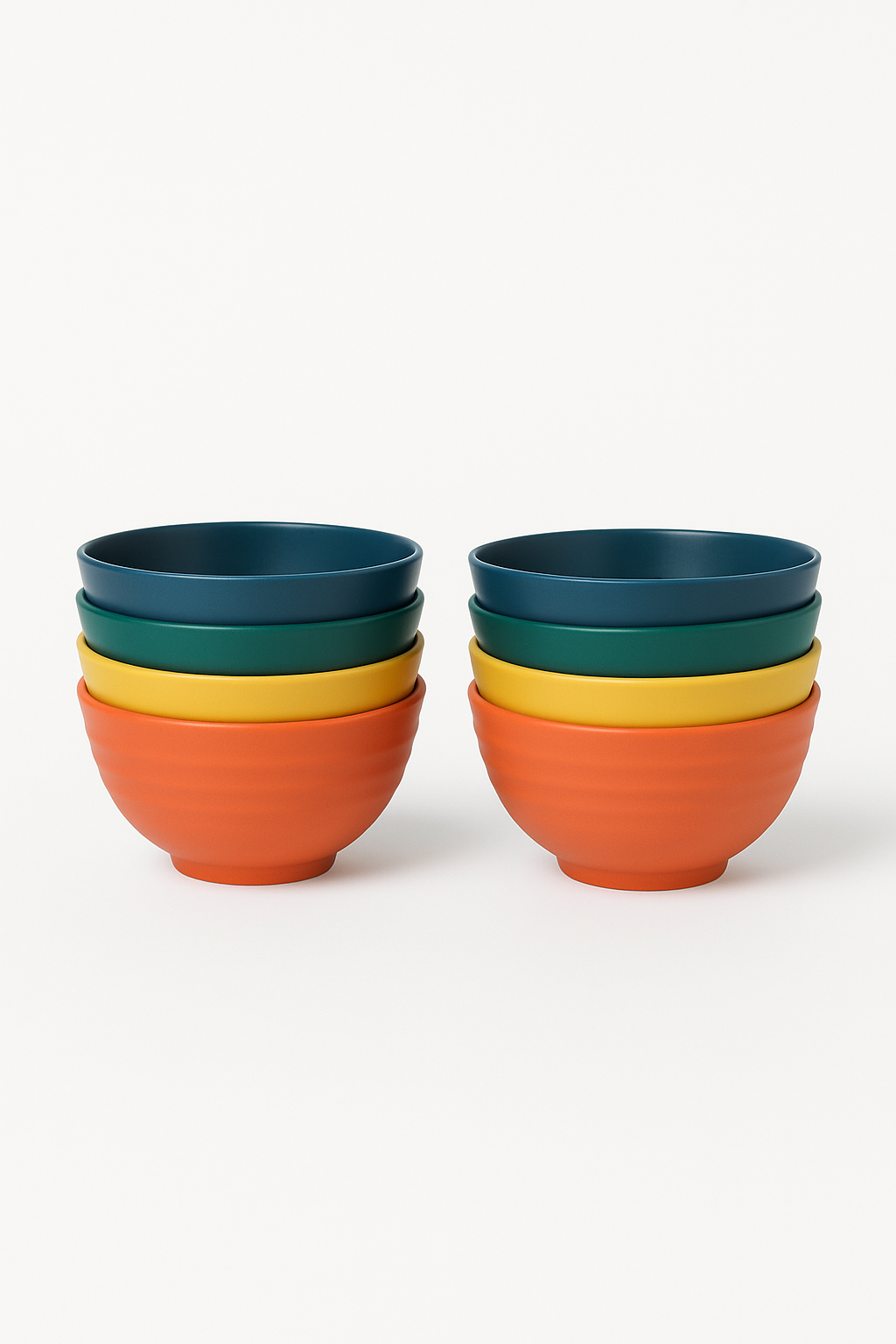 Set of reusable stackable bowls for camping picnic kitchen