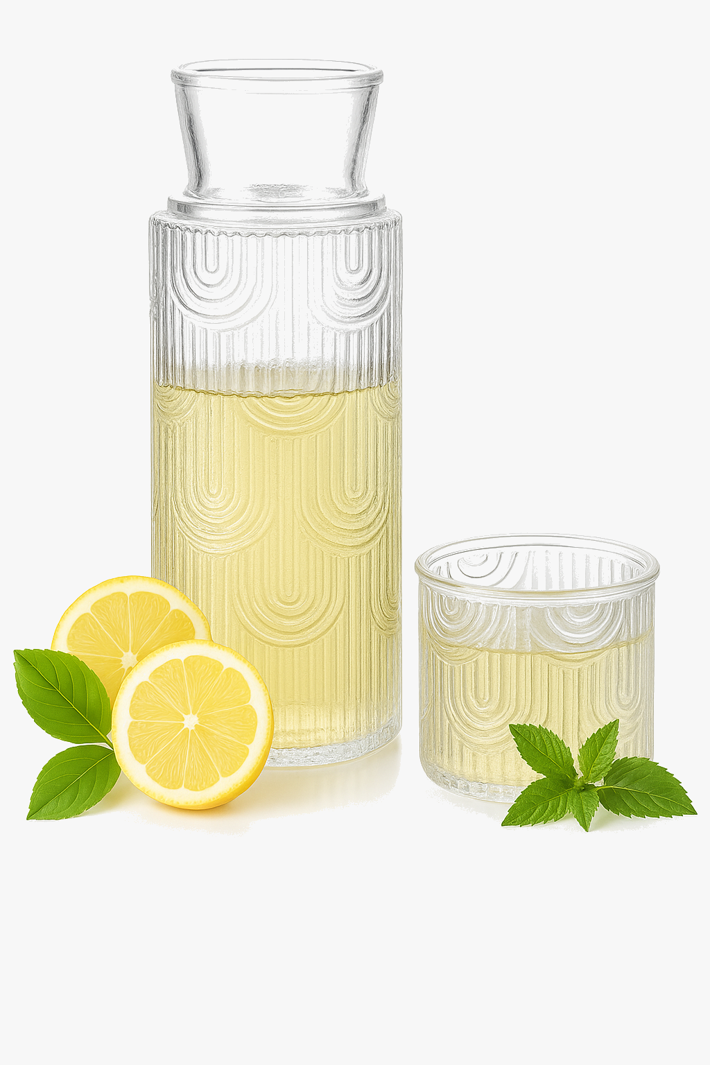 Carafe vintage glass set with cup room