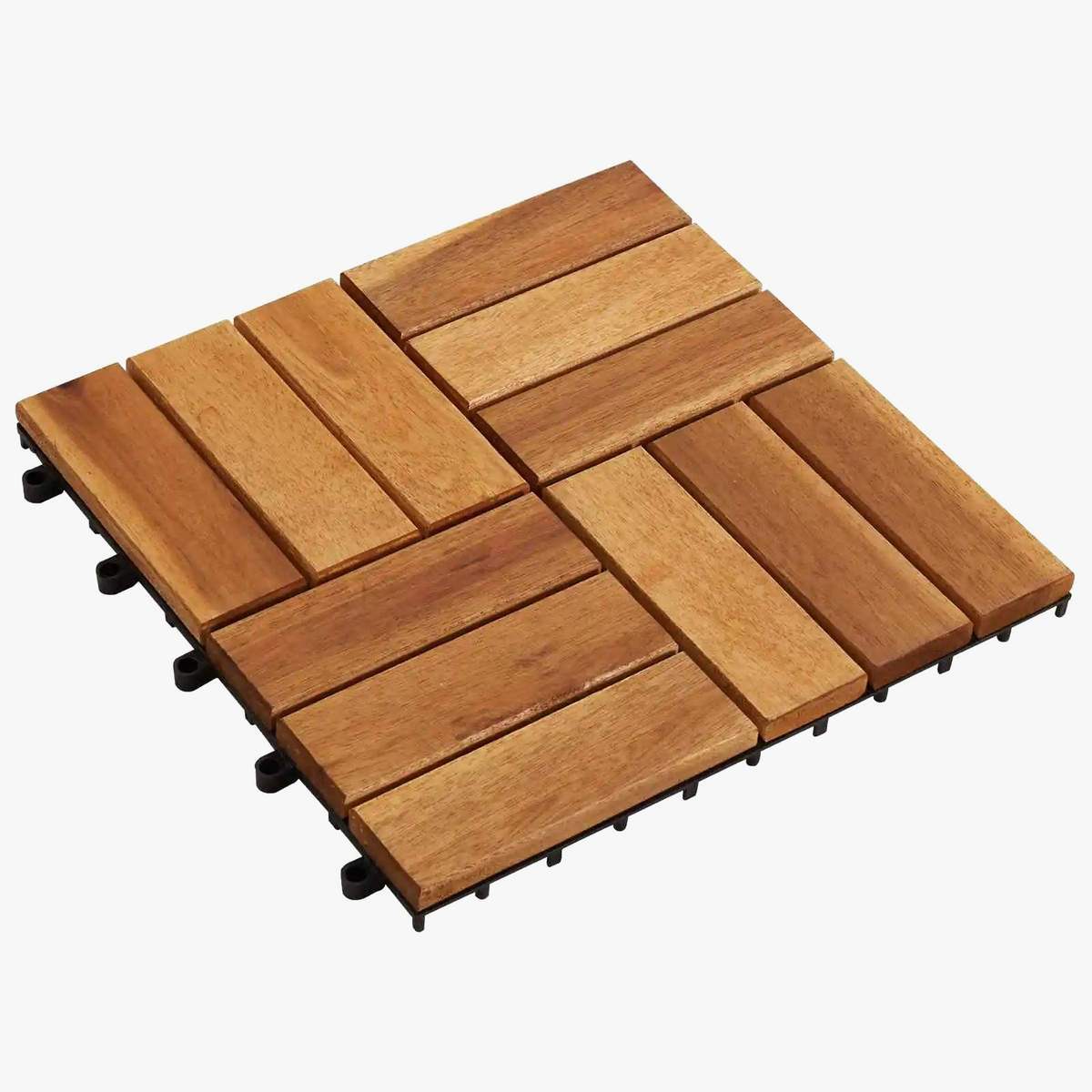 Solid Wood Interlocking Deck Tiles - view 7
