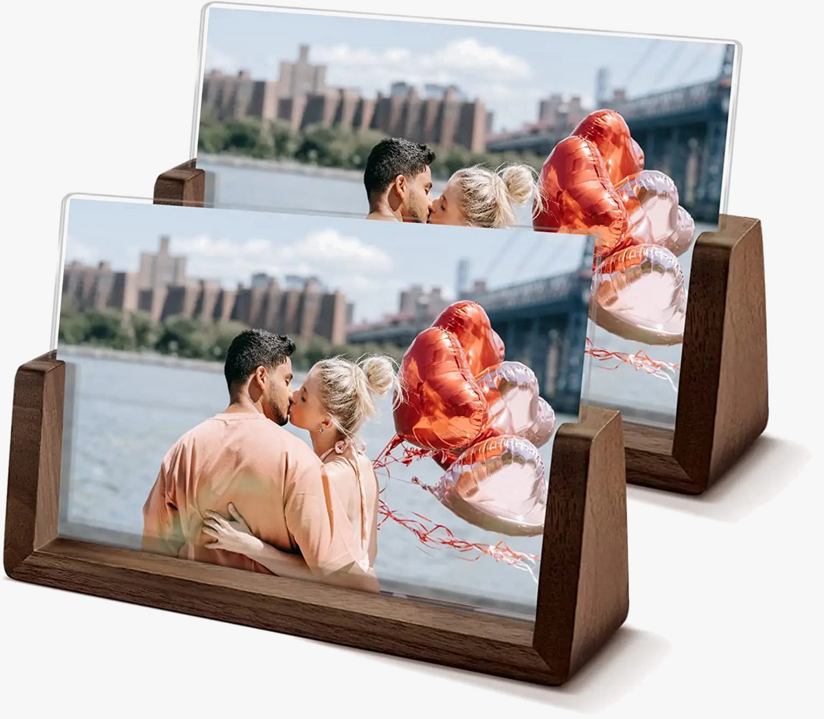 Set of photo frames in creative wood modern design - view 2