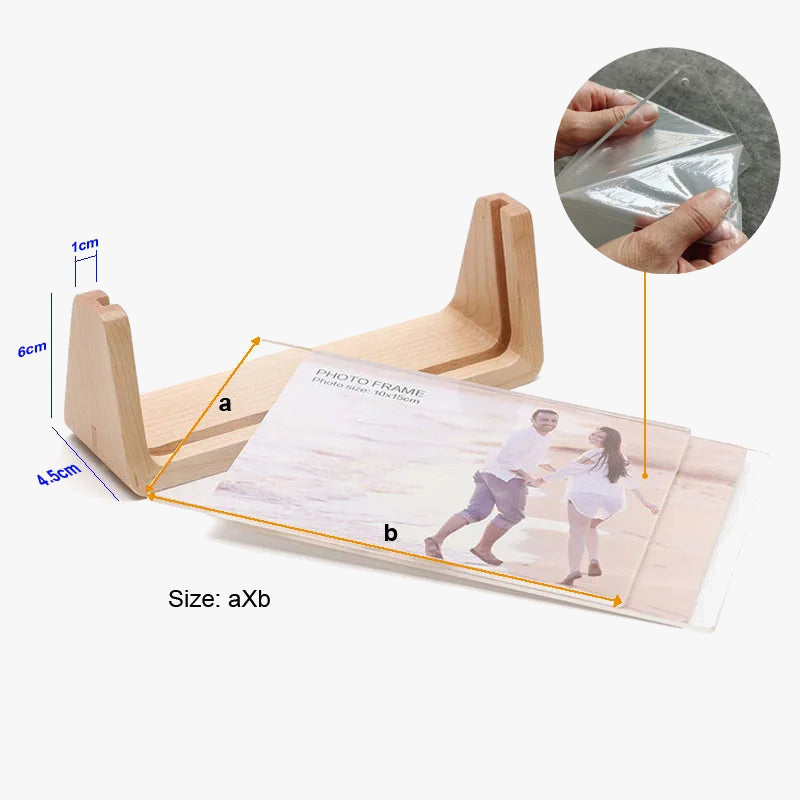 Set of photo frames in creative wood modern design - view 3