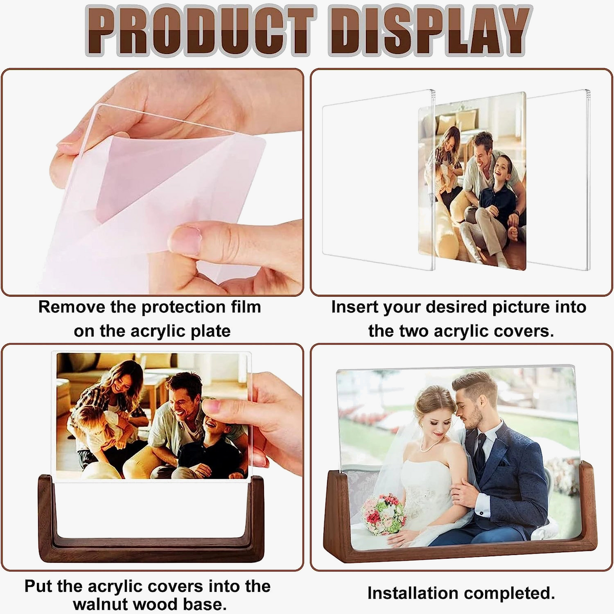 Set of photo frames in creative wood modern design - view 4