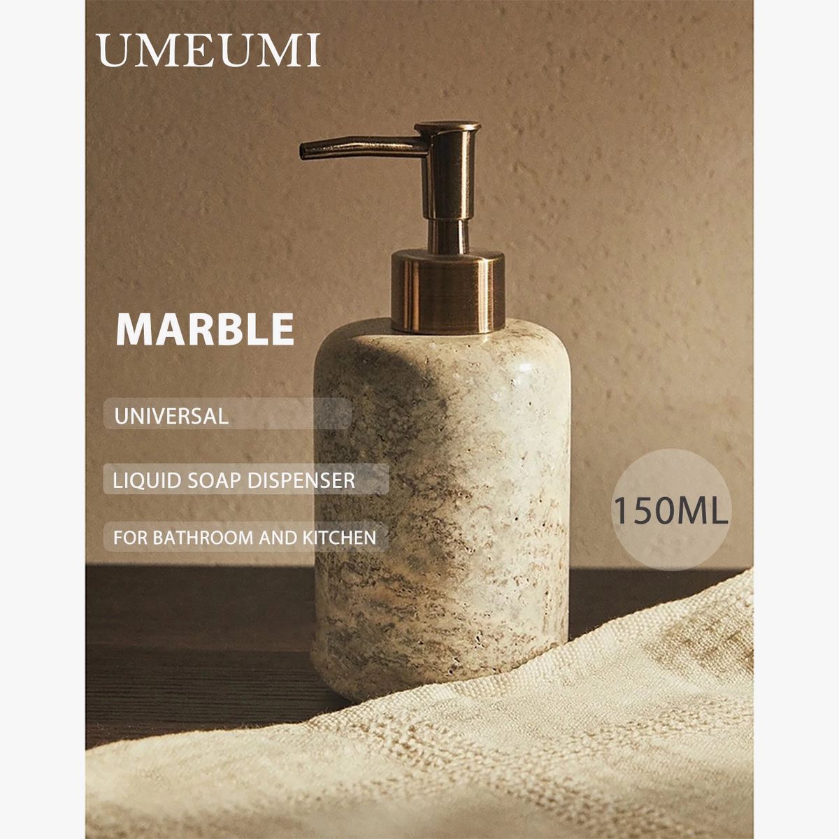 Natural marble and travertine bathroom set - view 2