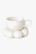 Set of ceramic cup cloud saucer flower style cute