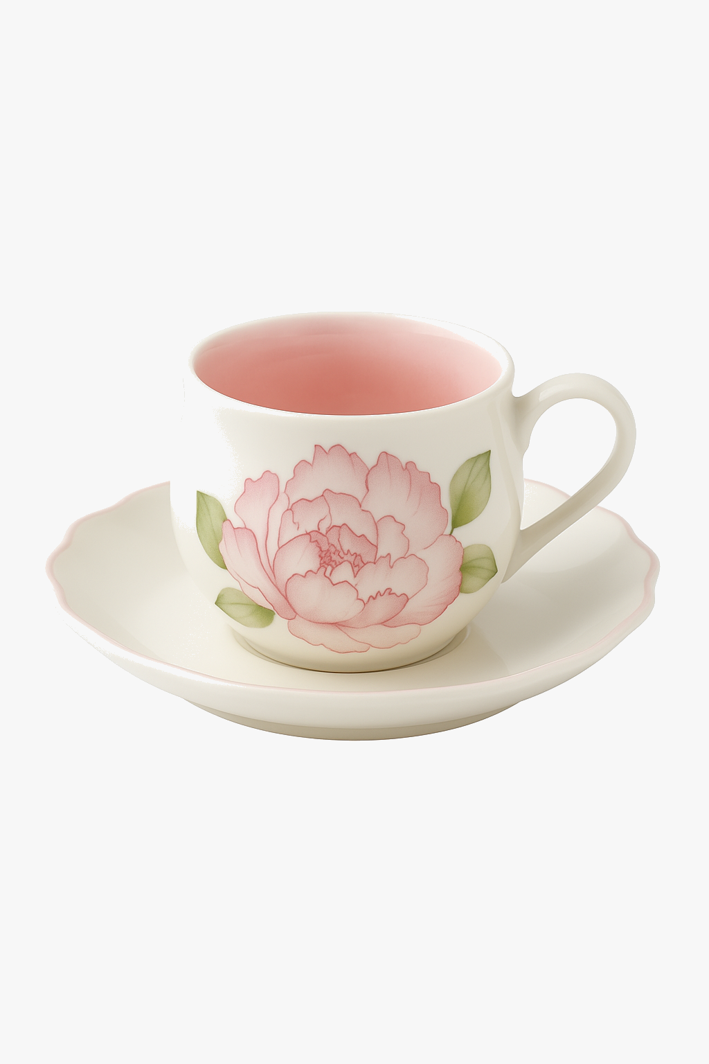 Chinese style porcelain tea cup set with saucer
