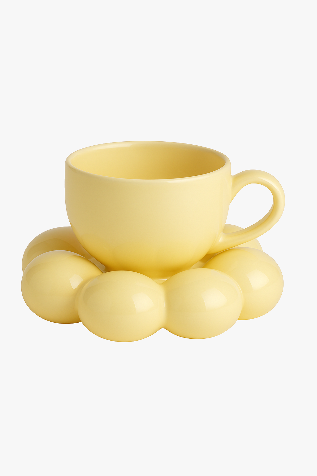 Set ceramic cups cloud saucer flower creative style
