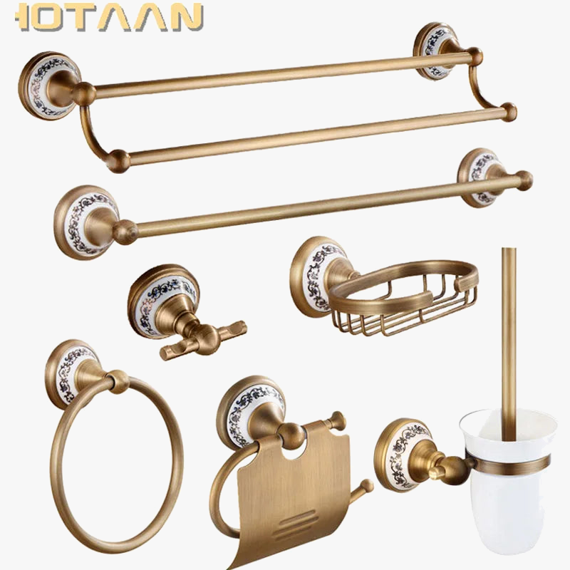 Solid brass accessories sets for retro bathroom