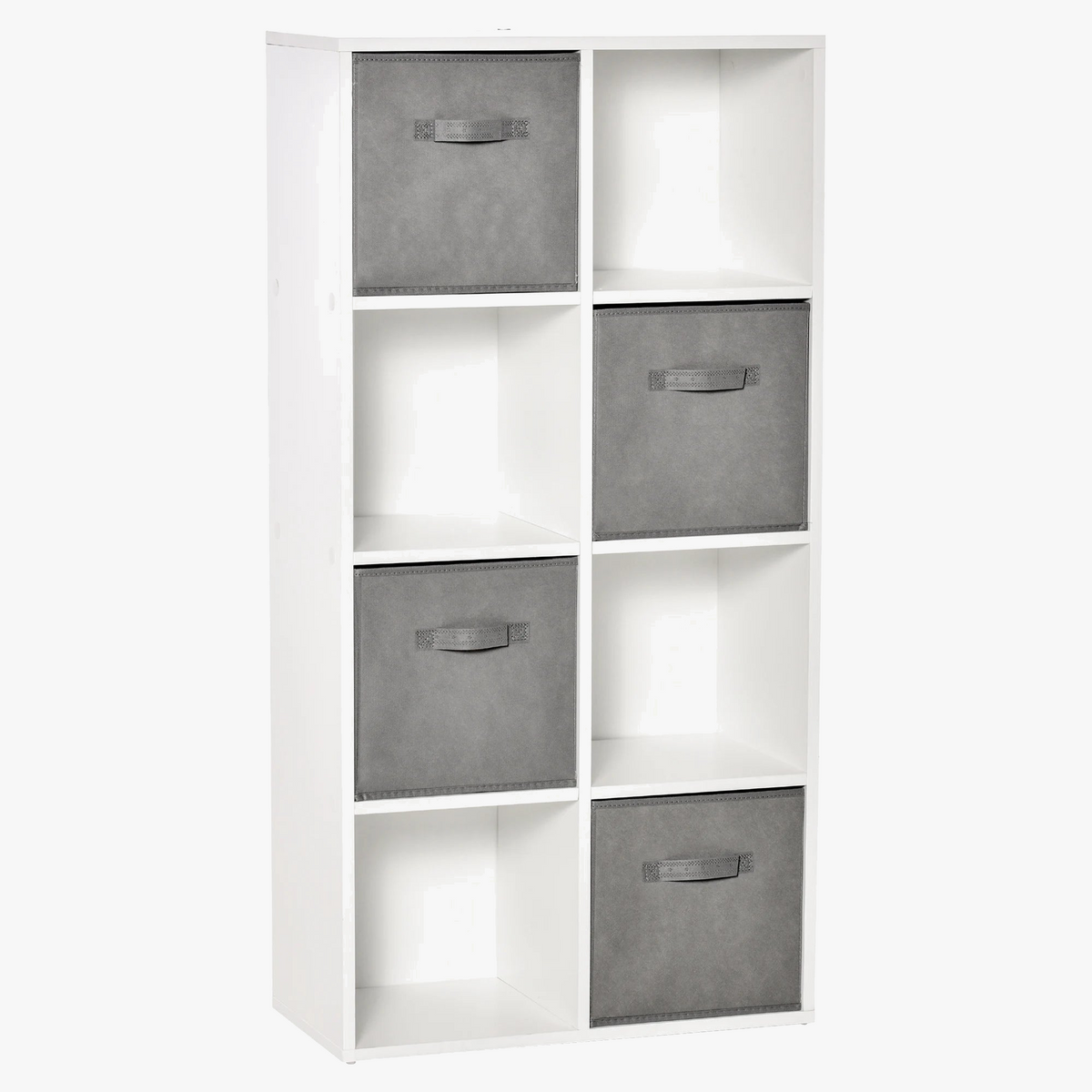 8 cube shelf with removable fabric drawers