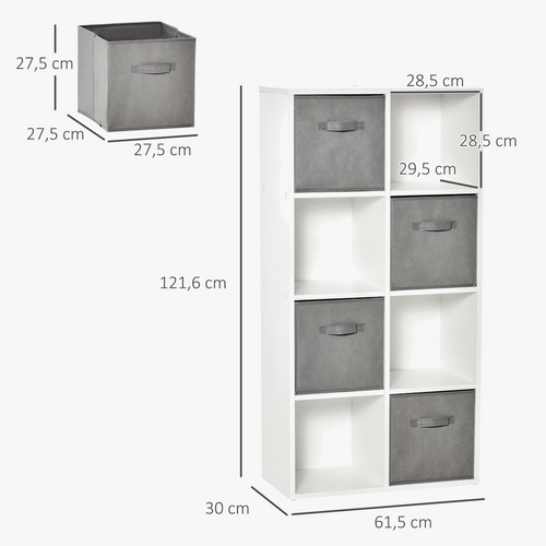 8 cube shelf with removable fabric drawers - view 2
