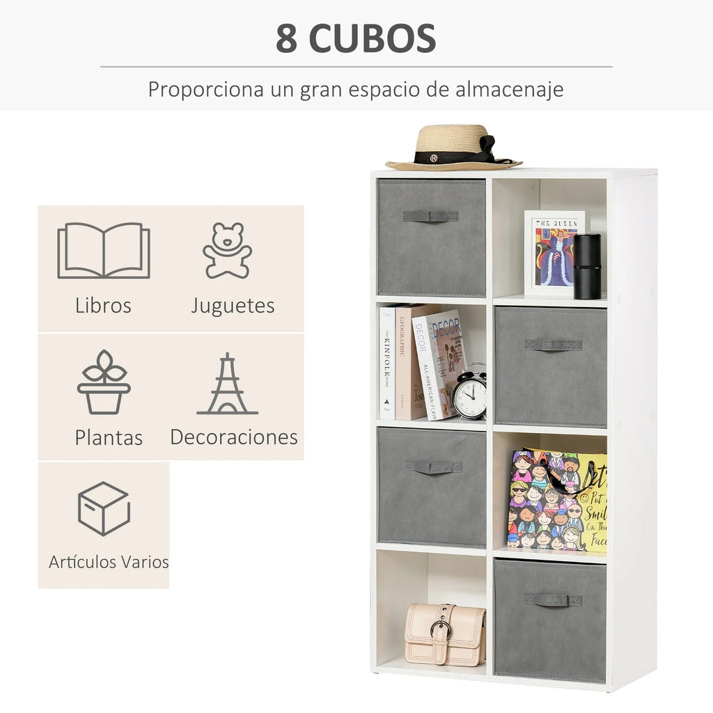 8 cube shelf with removable fabric drawers - view 3