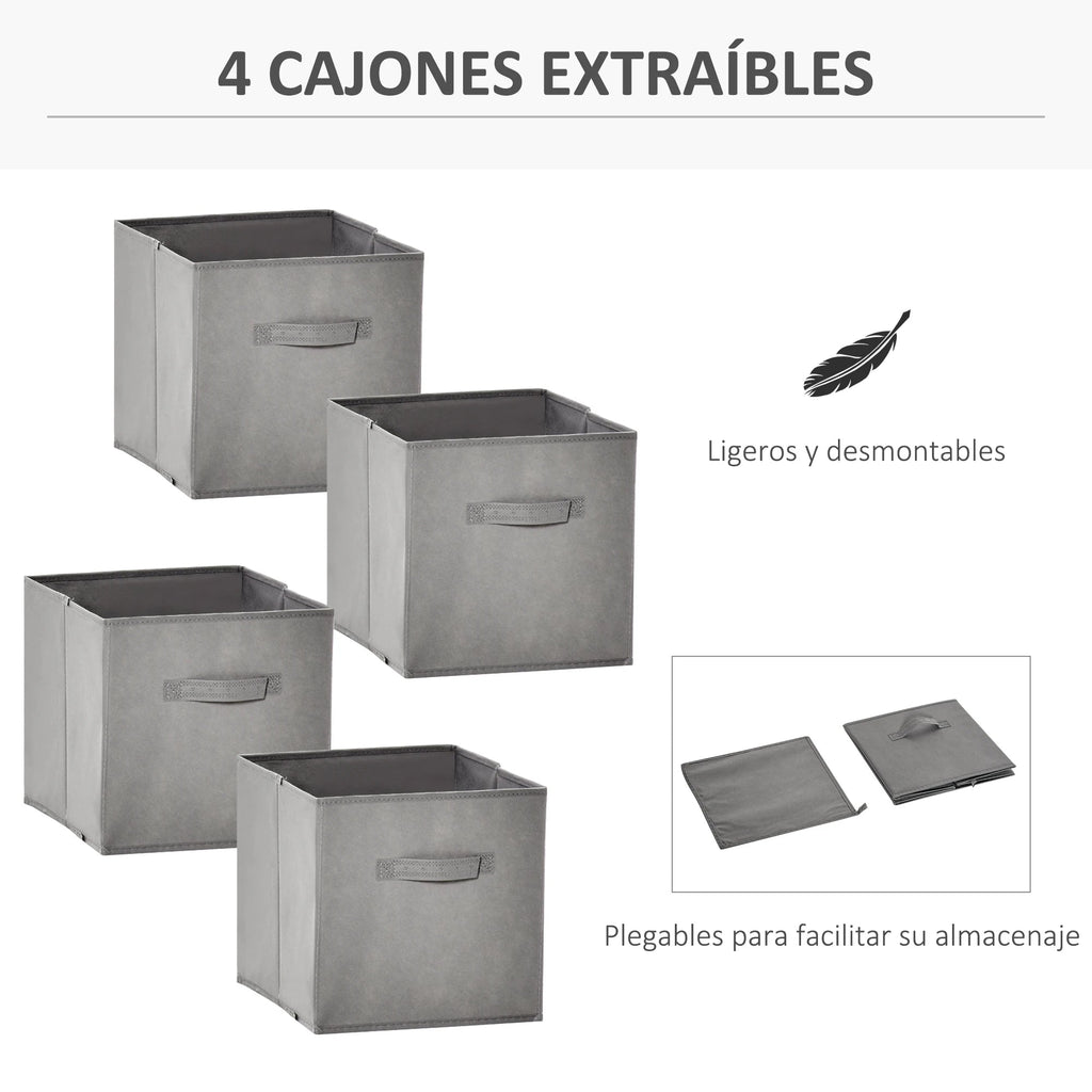 8 cube shelf with removable fabric drawers - view 4