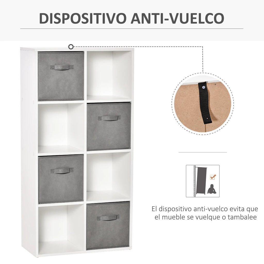 8 cube shelf with removable fabric drawers - view 5