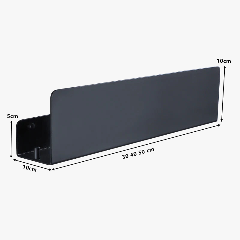 Wall storage shelf with aluminium hooks for kitchen and shower - view 6