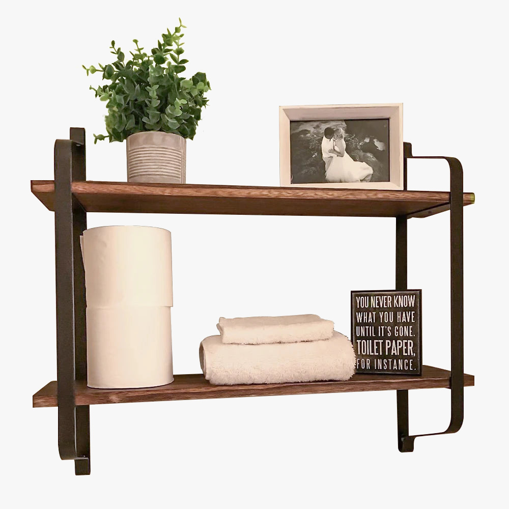 Floating wooden wall shelf for industrial storage - view 5