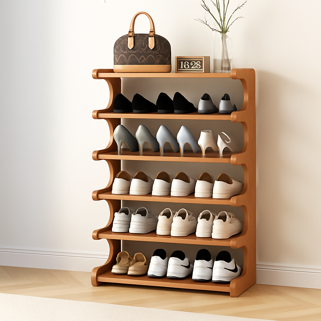 Storage floor with multilayered wooden shoes that resists moisture - 6L-60CM