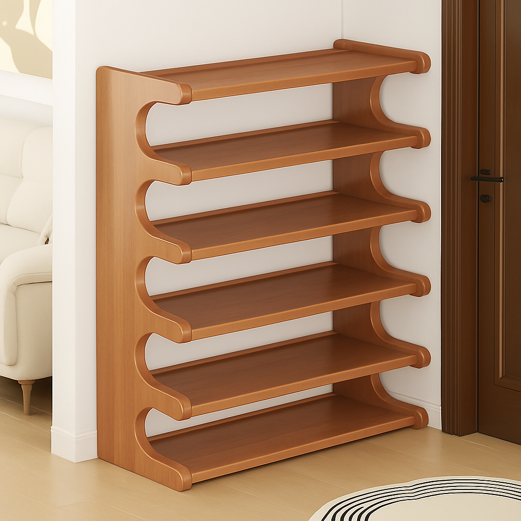 Storage floor with multilayered wooden shoes that resists moisture - view 3