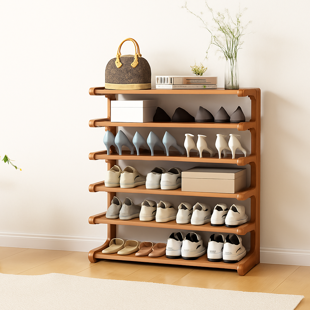 Storage floor with multilayered wooden shoes that resists moisture - 6L-80CM