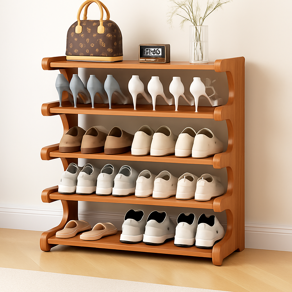 Storage floor with multilayered wooden shoes that resists moisture - 5L-70CM