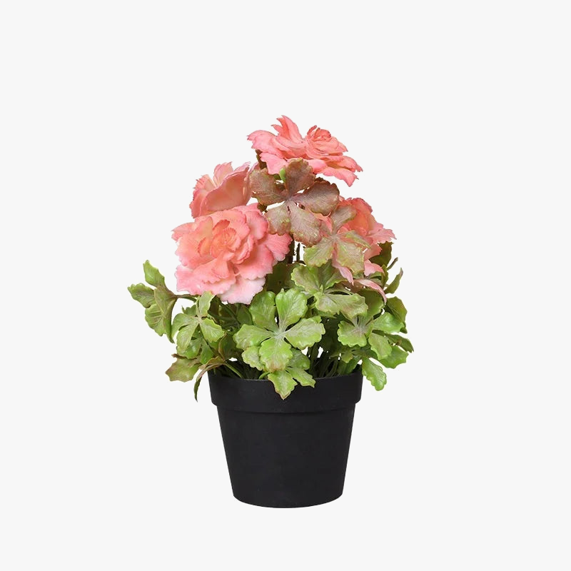 Fake flower peony artificial plant in pot for interior decoration