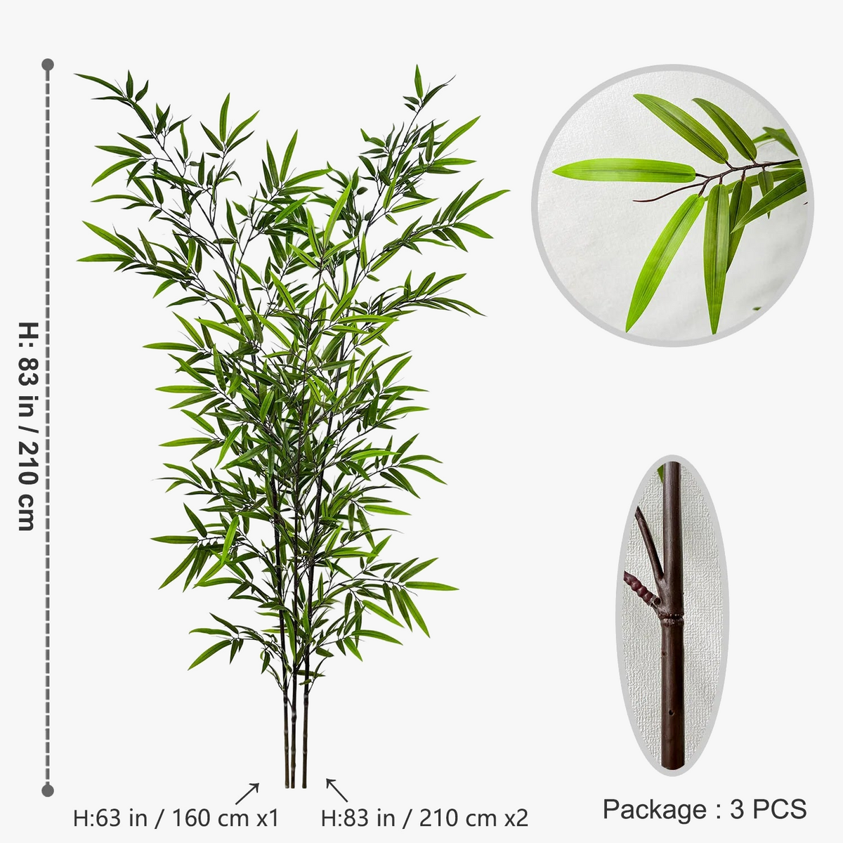 Artificial bamboo leaves for decoration of events and parties - view 9