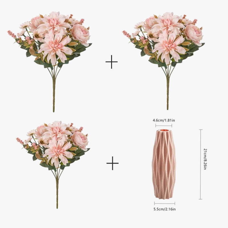 Artificial flower dahlia pink marguerite for decoration wedding party - view 3