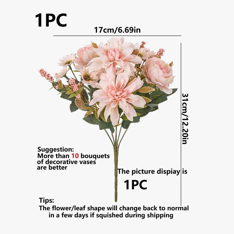 Artificial flower dahlia pink marguerite for decoration wedding party - view 5