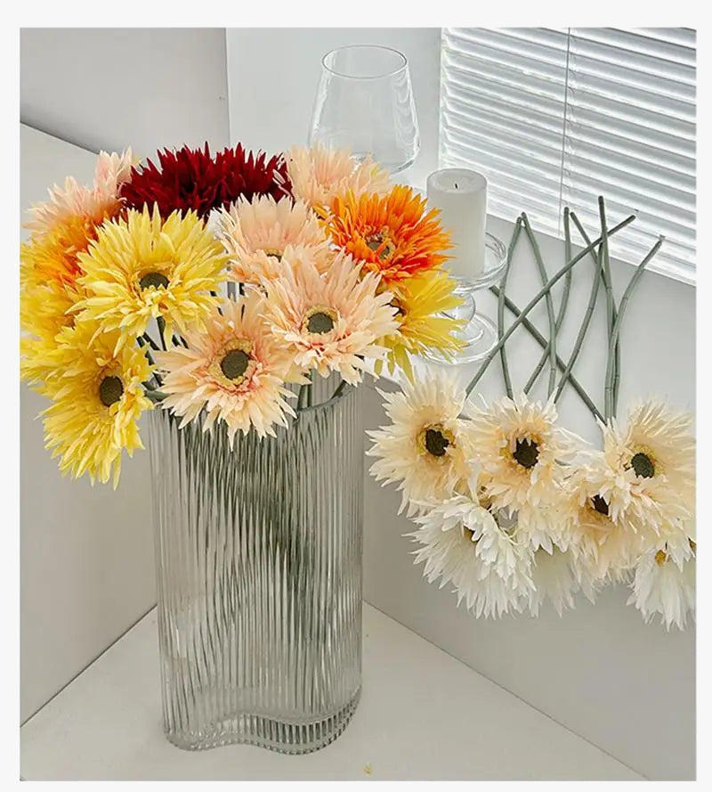 Artificial flower gerbera for wedding decoration and vase - view 3