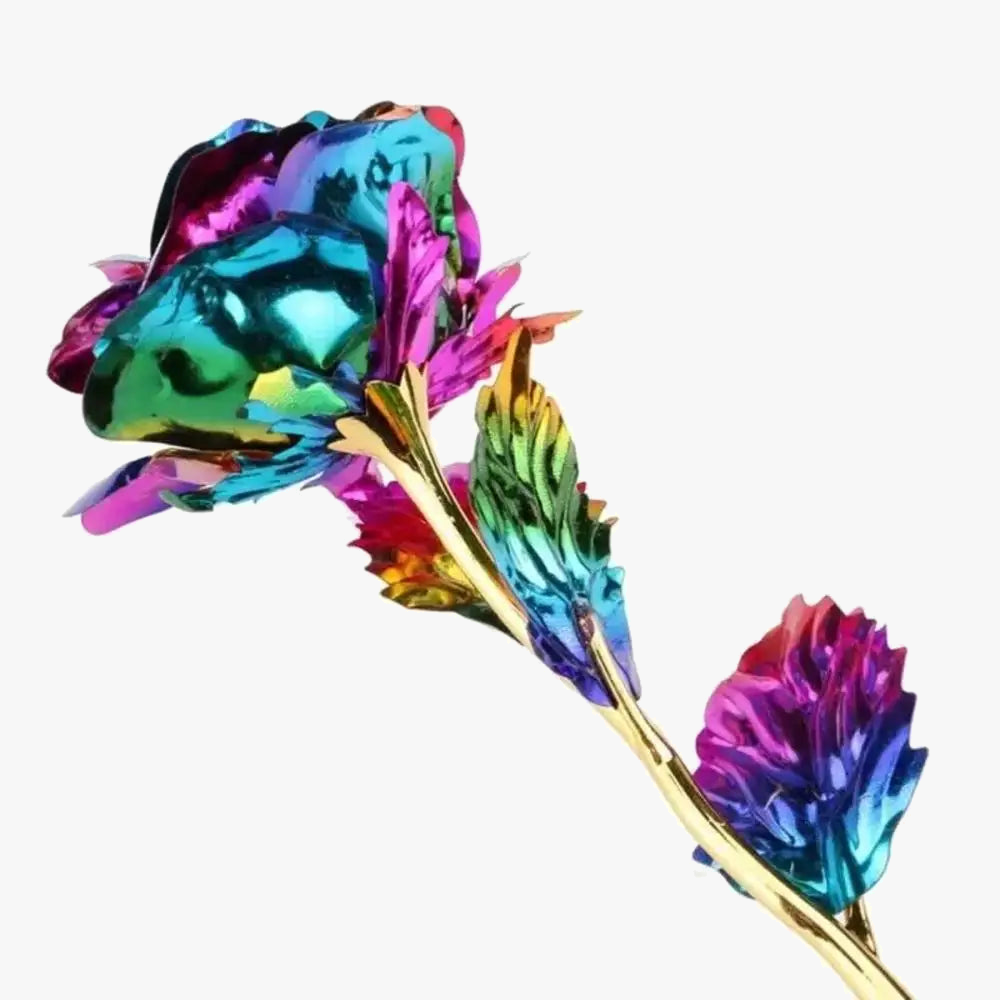 Artificial rose flower in decorative gold metal to offer - view 5
