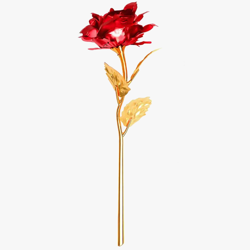 Artificial rose flower in decorative gold metal to offer - view 7